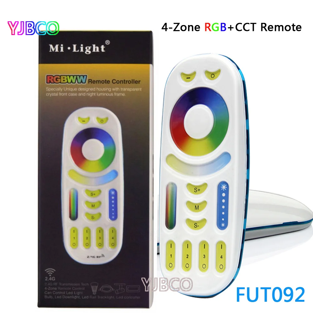 

Mi.light FUT092 2.4Ghz RGBWW 4-zone group control match RF RGB+CCT Remote controller for Milight led RGB+CCT lamps series