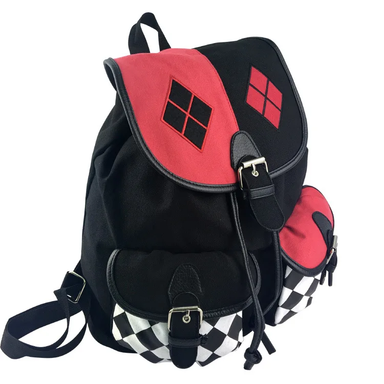Отряд самоубийц Харли Квинн косплей женский рюкзак подростковые школьные сумки мужские рюкзаки холщовая школьная сумка на шнурке