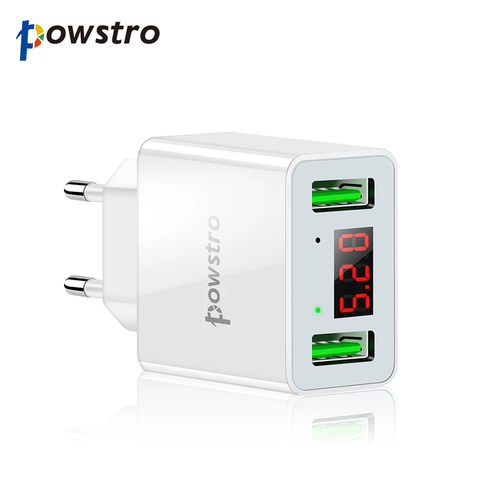 

2.1A Plug Charger DoubleUSB Wall Charger USB Phone Smart Charger With LED Intelligent Digital Display For Iphone Travel Charging