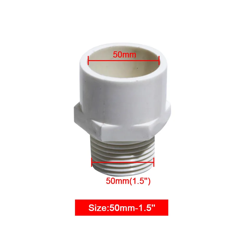 PVC-U трубопроводная арматура вода Reduing трубы совместного с резьбой 20/25/32/40/50/63 мм водопровод поставить DIY UPVC совместной установки - Цвет: 50-50mm