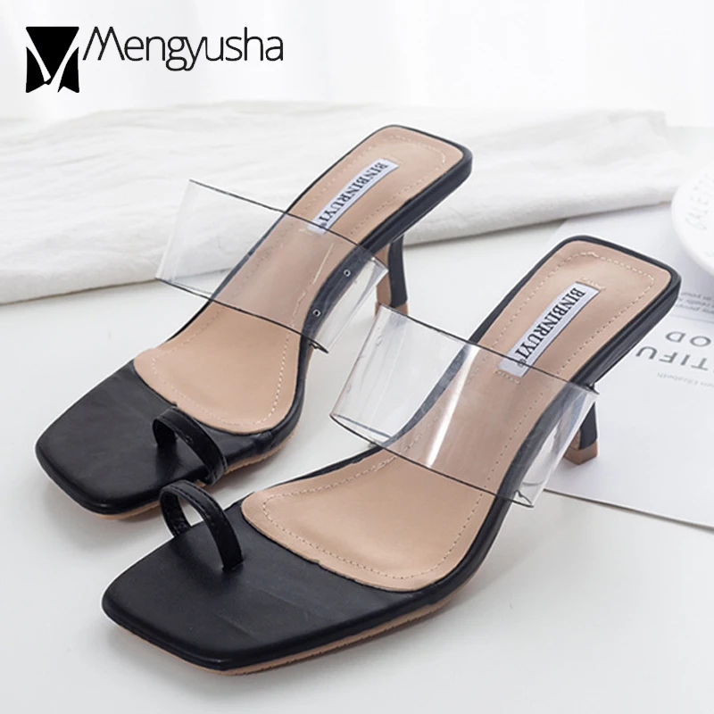 

Clip Toe Transparent Sandals Women Stiletto Heels Slippers Thin High Heel Flipflops Clear Sandalias Wedges Shoes Jelly Sandales