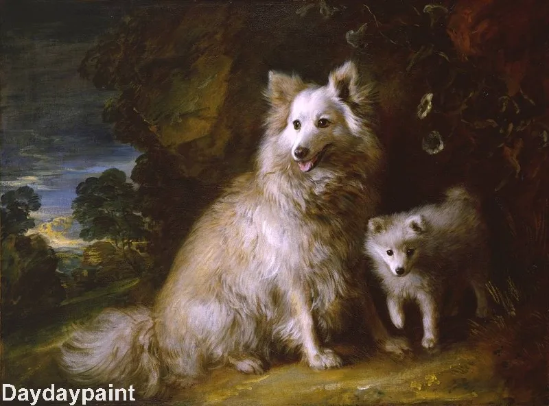 помпео батони портрет фрэнсиса бассета. эдвин ландсир художник. спрингер спаниель картины. борзая грейхаунд 2. собаки 18.