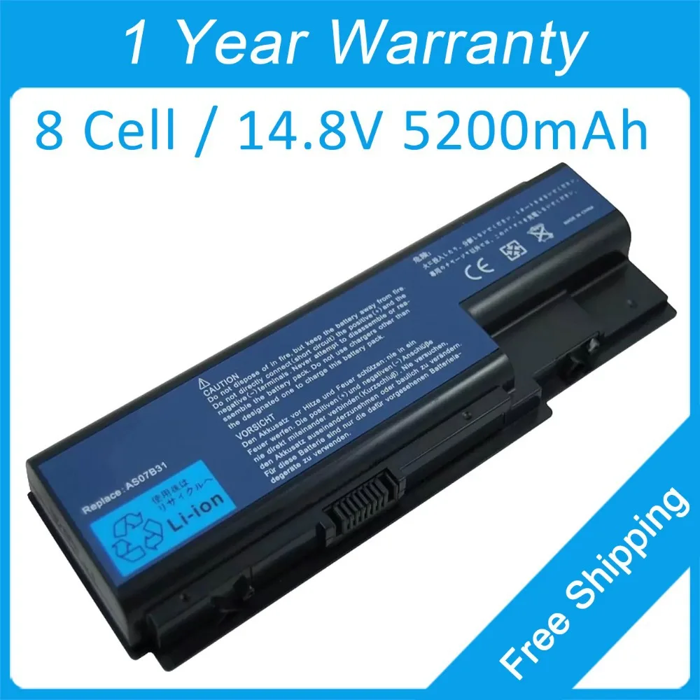 

New 8 cell laptop battery for acer Aspire 7535 6935 7530 7540 5730 7730Z 7735Z 8730G 7736G AS07B41 BT.00604.018 BT.00807.014