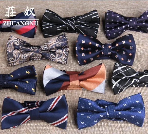 

The latest British leisure business men tie lattice jacquard embroidery 1200 needle Ties for men Butterfly Bow ties