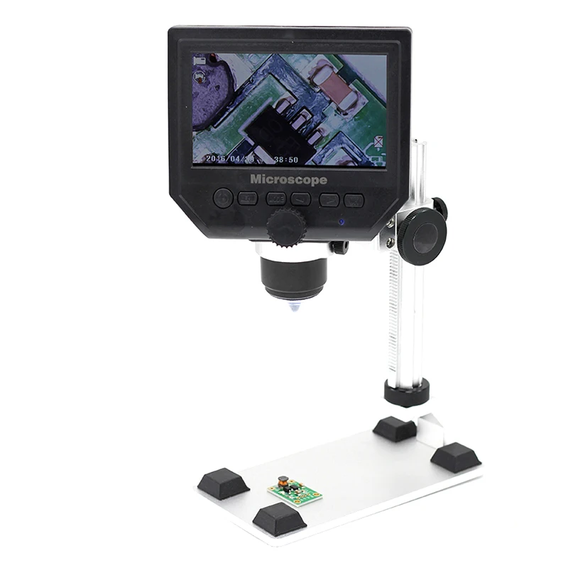 

600X 3.6MP Digital Microscope LED Magnifier microscope for Mobile Phone Microscope With Aluminum Alloy Stent 4.3 Inches HD OLED