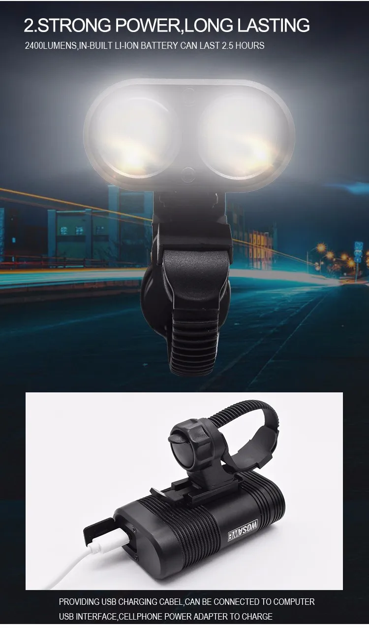 Best WOSAWE 2400 lumens LED Flashlight USB Rechargeable Lanterna Bike light Wide floodlight IP67 Waterproof SOS Cycling Accessories 2 Best WOSAWE 2400 lumens LED Flashlight USB Rechargeable Lanterna Bike light Wide floodlight IP67 Waterproof SOS Cycling Accessories 2