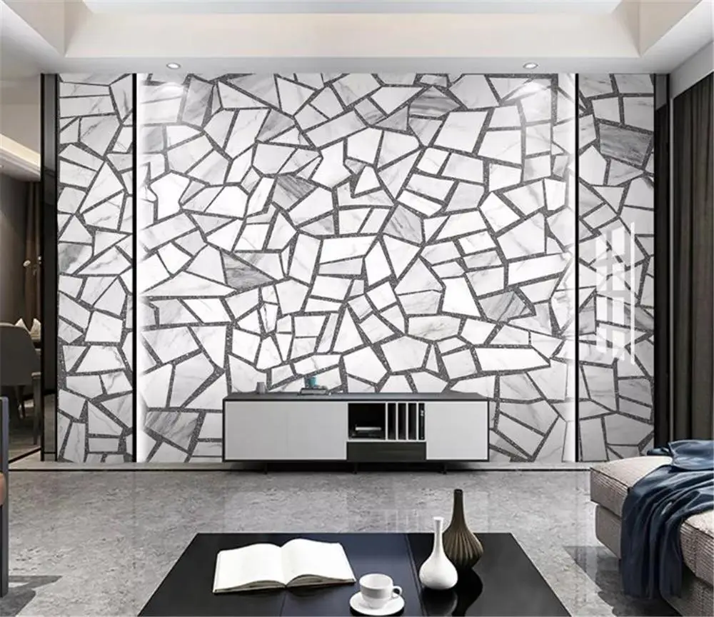 

2019 New American Vintage Wallpaper Nordic Simple Cement Brick Ceramic Tile Terrazzo Floor Tiles Wall Decoration Wall