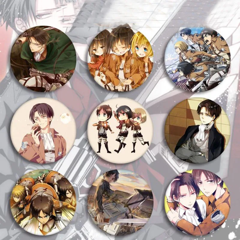 

5 Pcs Hot Sale Anime Attack on Titan Cosplay Badge Cartoon Brooch Pins Collection Bags Badges for Backpacks Button Clothes Toys