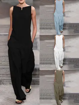 

Solid color jumpsuits for casual ladies in Europe and America
