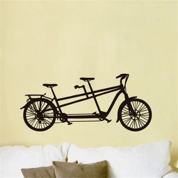 

Romantic Tandem Bike Vinyl Wall Sticker Sweet Bycycle Art Decals Home Decor For Living Room Wall Decor