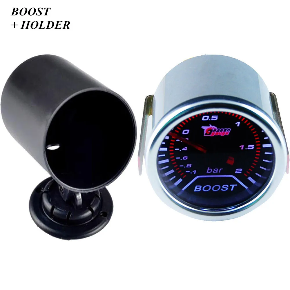 EE support 2" 52mm Universal Car Clock White Shell Smoke Len LED Vacuum