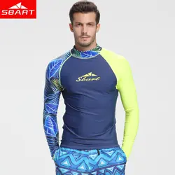 SBART купальный костюм с длинными рукавами для мужчин Rashguard для серфинга дайвинга рубашка Одежда УФ Защита Rashguard Боди большой размер