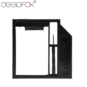 

DeepFox Plastic Universal Optibay 2nd HDD Caddy 9.5mm SATA3.0 2.5" SSD CD DVD to HDD Case Enclosure CD-ROM ODD