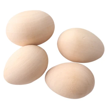 

63Mm 12Pc Large Wooden Eggs Shape Diy Unfinished Wood Egg Handmade Bottom Wooden Teething Toys Nurse Gifts Baby Teether