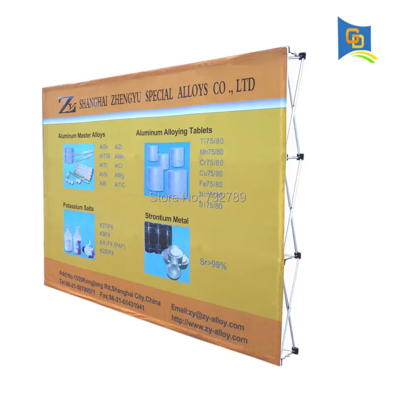 

10ft High-quality Velcro Fabric Pop up Display Banner Stand for Trade Show with Graphic(Free Shipping)