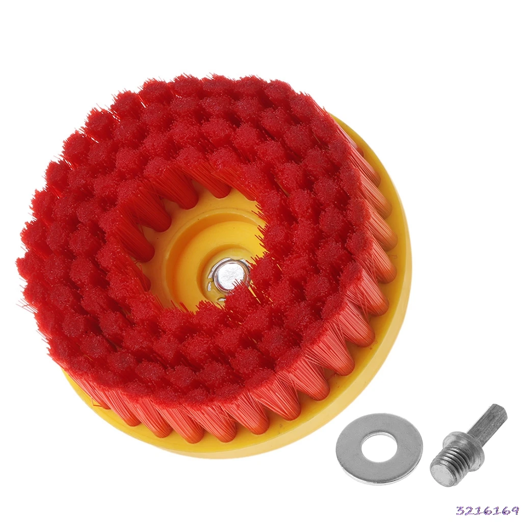 Dia 130mm Black Drill Power Scrub Clean Brush Leather Plastic Wooden