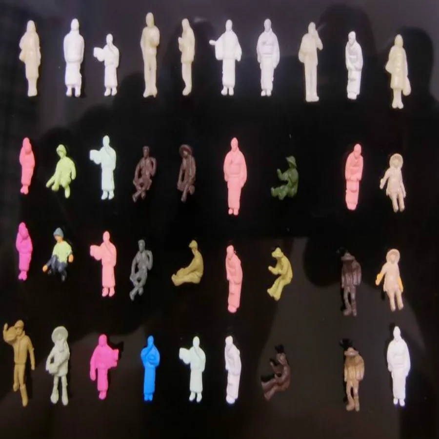 

20pcs/lot Plastic model character model Doll N scale 1/150 white skin figure for HO N train layout