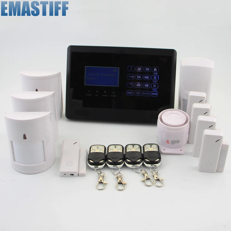 

eMastiff LCD Wireless GSM Home Burglar Intruder Alarm System, Pet Friendly PIR Detectors ,Door gap sensors