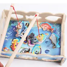 Детская забава рыбалка магнитный деревянные головоломки, Дети деревянные ассамблея игрушки развивающие игрушки