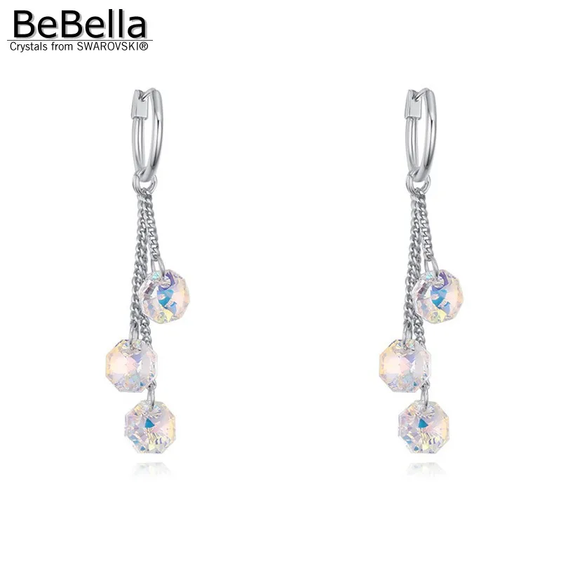 

BeBella geometric shape crystal dangler earrings made with Crystals from Swarovski for girlfriend women gift
