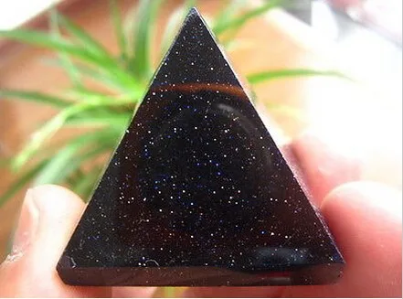

60g-70g NATURAL blue Goldstone QUARTZ CRYSTAL PYRAMID Point HEALING