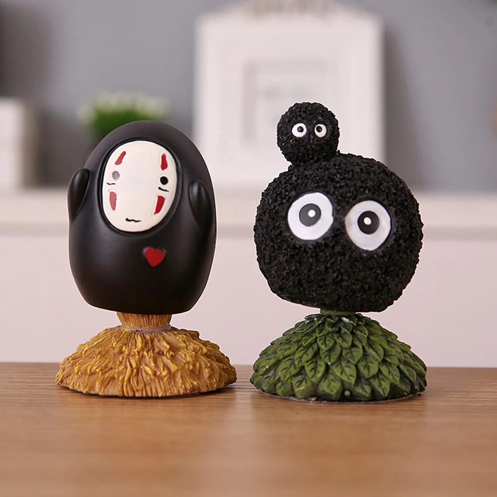 

Car Ornament Cartoon Spring Shakes Head Toy Faceless Resin Man Coal Auto Interior Dashboard Decoration Trim Accessory Gifts