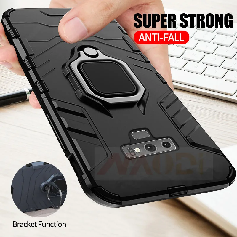 

Luxury Armor Phone Case With Holder Full Cover For Samsung Galaxy Note 9 Shockproof Shell for Samsung Note 9 Protection Case