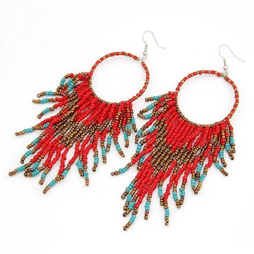 Vintage Ethnic bohemian Beads Earrings Tassel earring Wholesale jewelry Free Shipping - Image 6