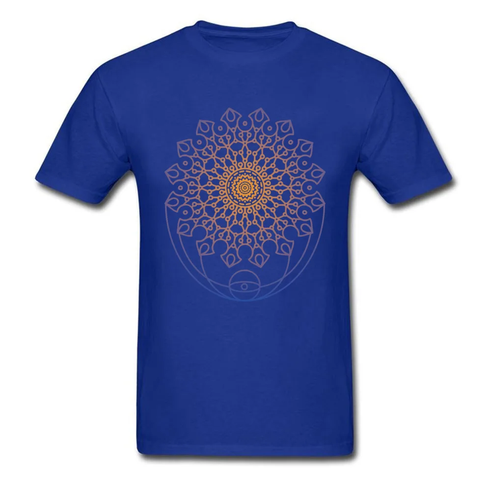 Round Collar inner mandala All Cotton Men T-Shirt Funny Short Sleeve Tops Shirt Fitted Design Clothing Shirt Wholesale inner mandala blue