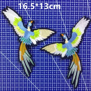 

16.5*13cm phoenix pattern embroidery sew-on mirrored patch,embroidery Phoenix bird patch,LY0808G