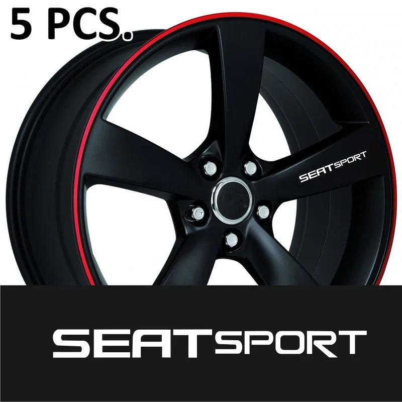 

5pcs for SEAT SPORT Wheels Door Handle Decal Sticker Graphics Vinyl Emblem Logo Car Motorsport Ibiza Cupra Leon FR TDi #0096