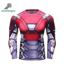Мужские компрессионные рубашки Zuoxiangru, Мужская футболка для бега с длинным рукавом, принт, фитнес для мышц, быстросохнущая футболка, колготки, Размер Pius