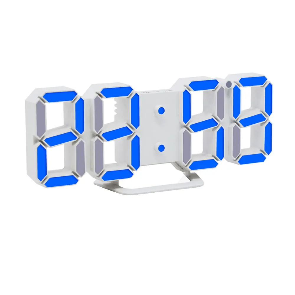 

LED Digital Alarm Clock 3D Number Style Modern Wall/Mounted/Desk/Shelf Clocks with Adjustable Brightness, Snooze Function for Ho