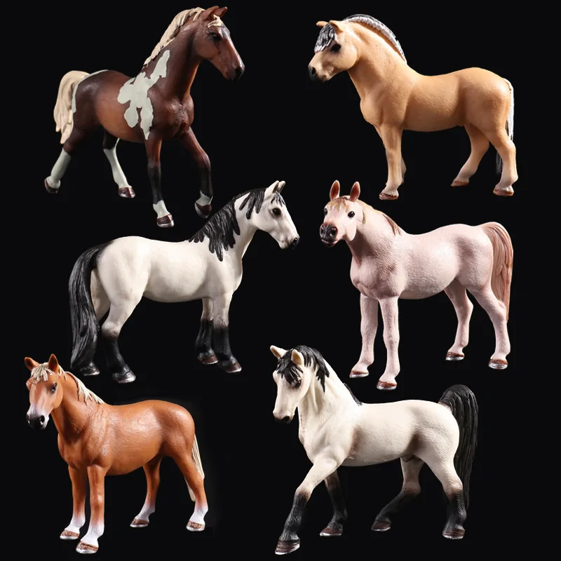 Имитация животного, лошадь, модель, твердая эмуляция, фигурка, обучающая, обучающая, детские игрушки для мальчиков, Детская чистокровная Черная лошадь