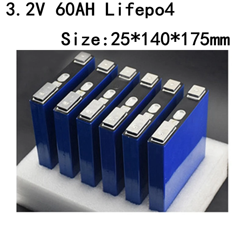 3 2 v 60AH Lifepo4 Cells призматический алюминиевый чехол для хранения солнечной энергии
