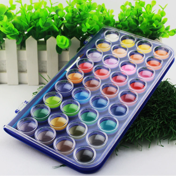 36 colors Solid gouache paint set with water color powder set art supplies in case for kids painting utensils