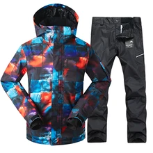 Лыжный костюм мужской зимний теплый и ветрозащитный водостойкий Спорт на открытом воздухе снежные виды спорта популярный бренд лыжное снаряжение лыжные куртки и брюки