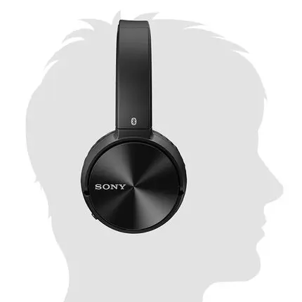 Беспроводная стереогарнитура SONY MDR-ZX330BT Bluetooth, черная с микрофоном NFC