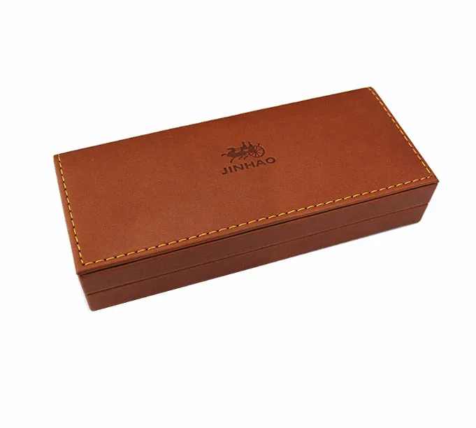 

High-end JINHAO 163 Brown Gift Box for Pens Leather Material with Velvet Fabric Lining Pen Case Stationery