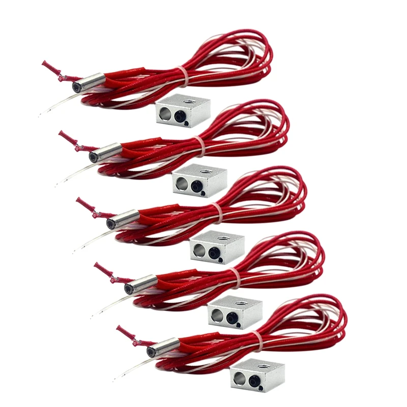 

3D Printer Accessories 12V 40W Heating Tube Heat Pipe Thermistor Mk8 Printhead Heating Aluminum Block