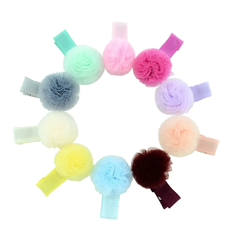 

1pc Solid Mini Net Yarn Ball Small Hairclips New Born Baby Kids Hairpins Hair Accessories Children Girls Hair Clips Headwear