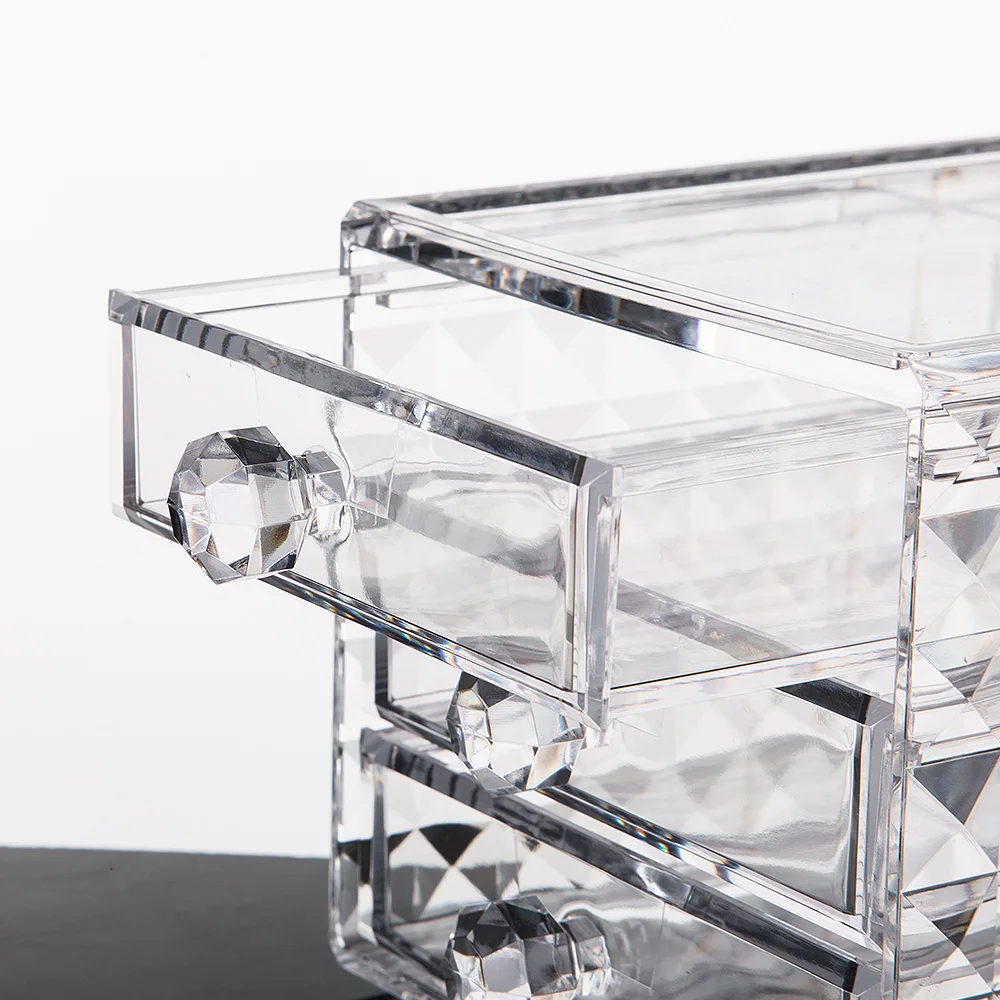 Yoler Acrylic Jewelry Makeup Storage Drawers Clear Crystal