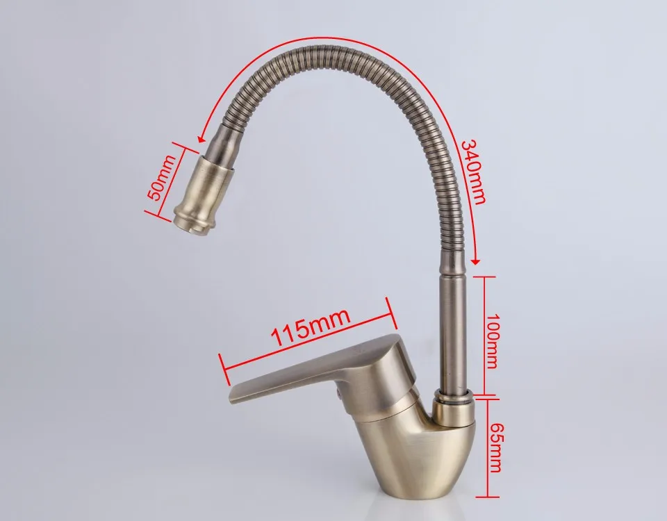 Frap Antique Style Bronze Kitchen Faucet Cold and Hot Water Mixer Tap Torneira Cozinha Flexible Nose 360 Degree Rotation F4330-4