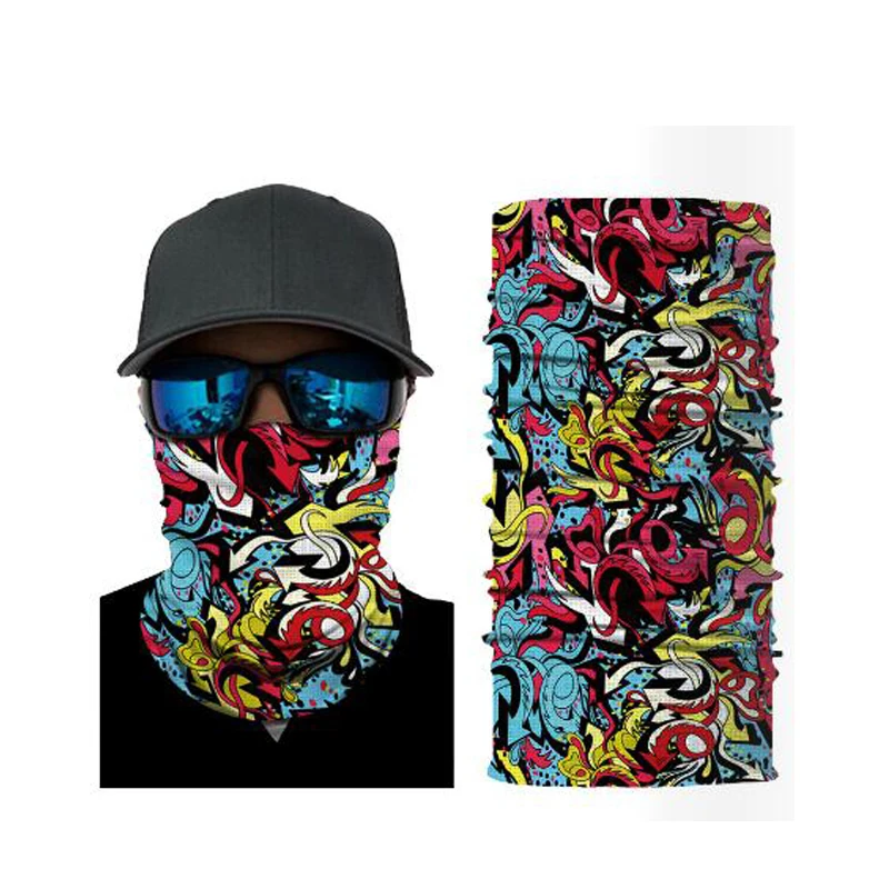 

3D Camouflage Bandana Multifunctional Headwears Transparent Neck Warmer Outdoor Motorcycle Bike Multi Masks Scarf Half Mask