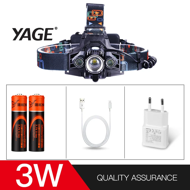 

YAGE high power led head touch Forehead Flashlight Cree Head Lamp Led Lintern Touch Fishing Lanterna 2*18650 Battery front lamp