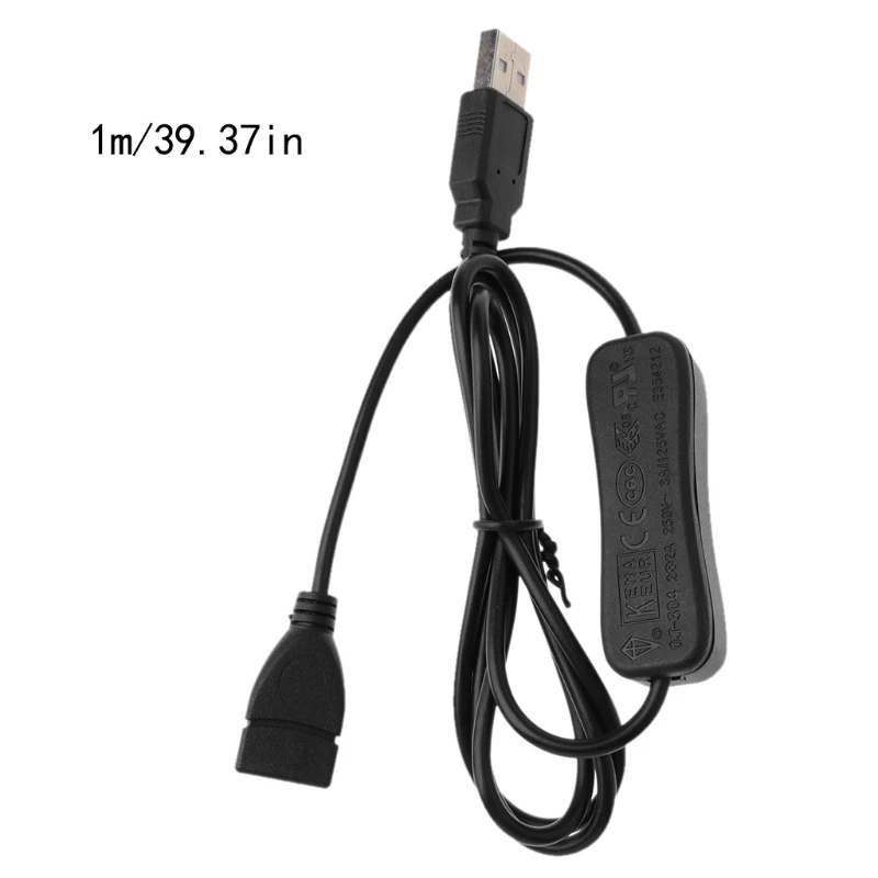 1M USB 2,0 кабель-удлинитель для синхронизации данных, USB кабель-удлинитель с переключателем вкл. Выкл. Для ПК, USB вентилятор, светодиодный светильник, USB зарядное устройство Raspberry Pi, 1 м/2 м/3 м - Цвет: 1M
