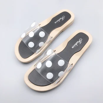 

New Women Pot Flat Transparent Summer Slippers Ladies Casual Comfortable Fashion Shoes Female Solid Slip On Outdoor Footwear
