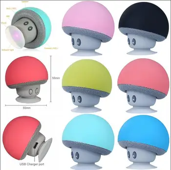 

Wireless Bluetooth Mushroom Speaker Portable Phone Speaker Waterproof Silicon Suction Cup Holder for iPhone iPad Smart phone