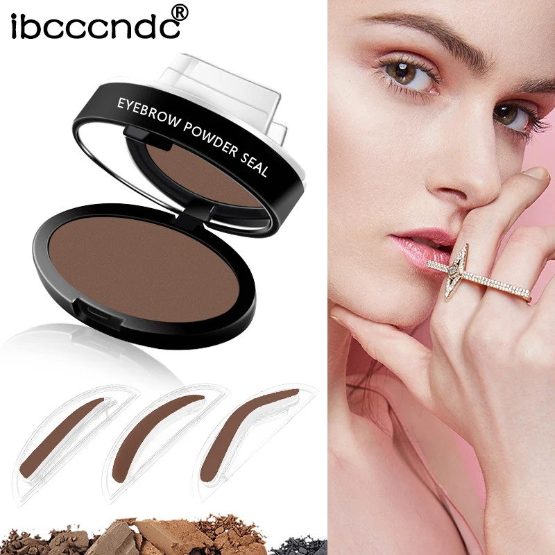 3 Colors Brown Eyebrow Powder Seal Eyebrow Shadow Set Waterproof Eyebrow Stamp Brow Stamper
