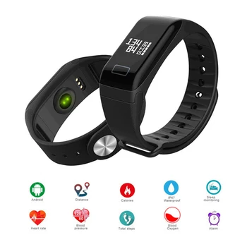 

F1 Smart Bracelet Waterproof Sports Band Watch Fitness Tracker Blood Pressure Sleep Heart Rate Monitor Reminder Smart Wristband